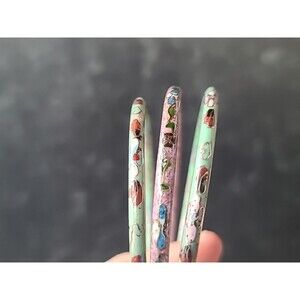 Cloisonne Floral Enamel Bangle Bracelet Vintage Set Of Three